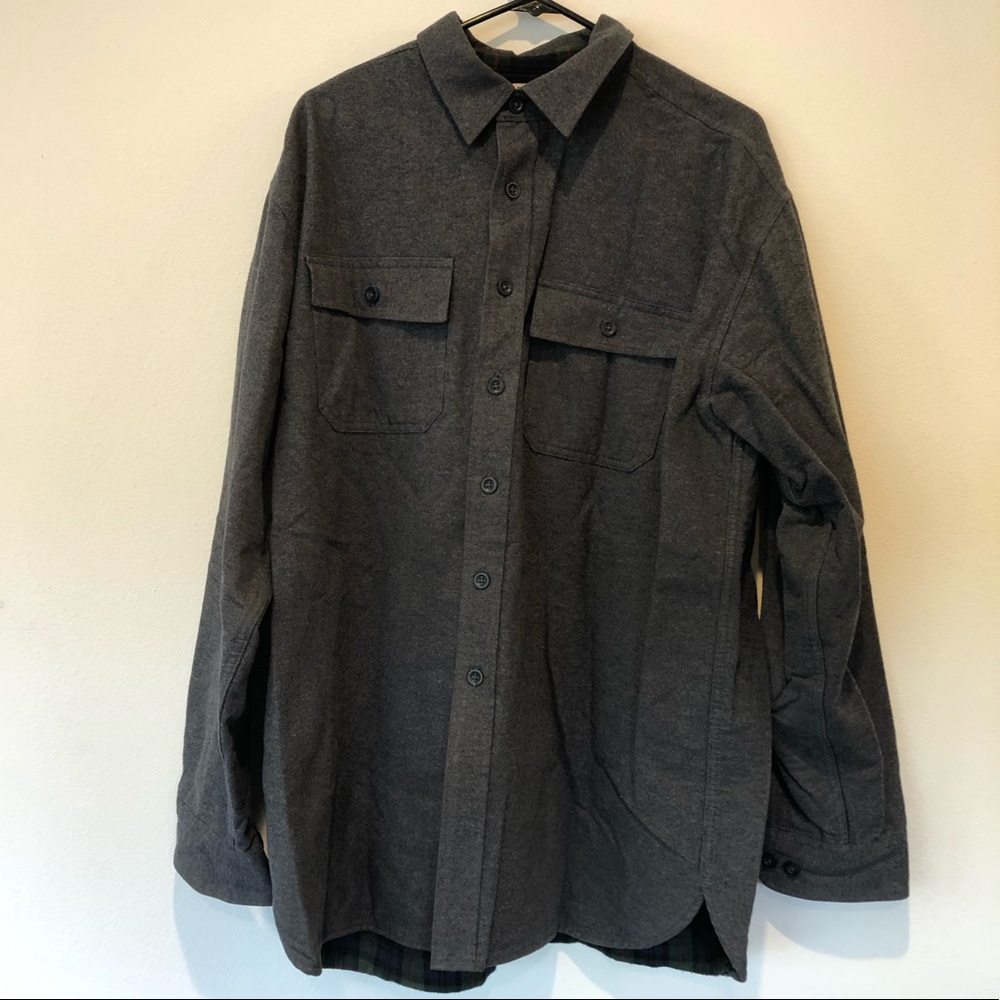LL Bean Gray Flannel, Size Large